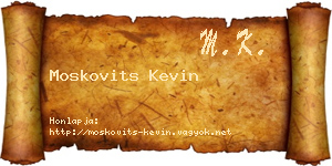 Moskovits Kevin névjegykártya